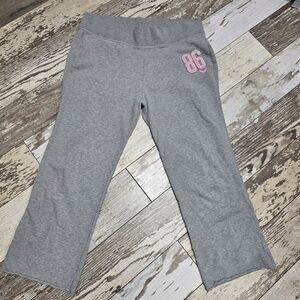 Vintage Victoria's Secret PINK Gray Cropped Sweat Pants Size Medium Y2K